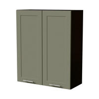 HÄNGESCHRANK Oslo W4/80 Schwarz / Reed Green Matt 80 / 32,5 / 96cm - Schwarz/Grün, Holz/Holzwerkstoff (80/96/32.5cm) - Feldmann-Wohnen