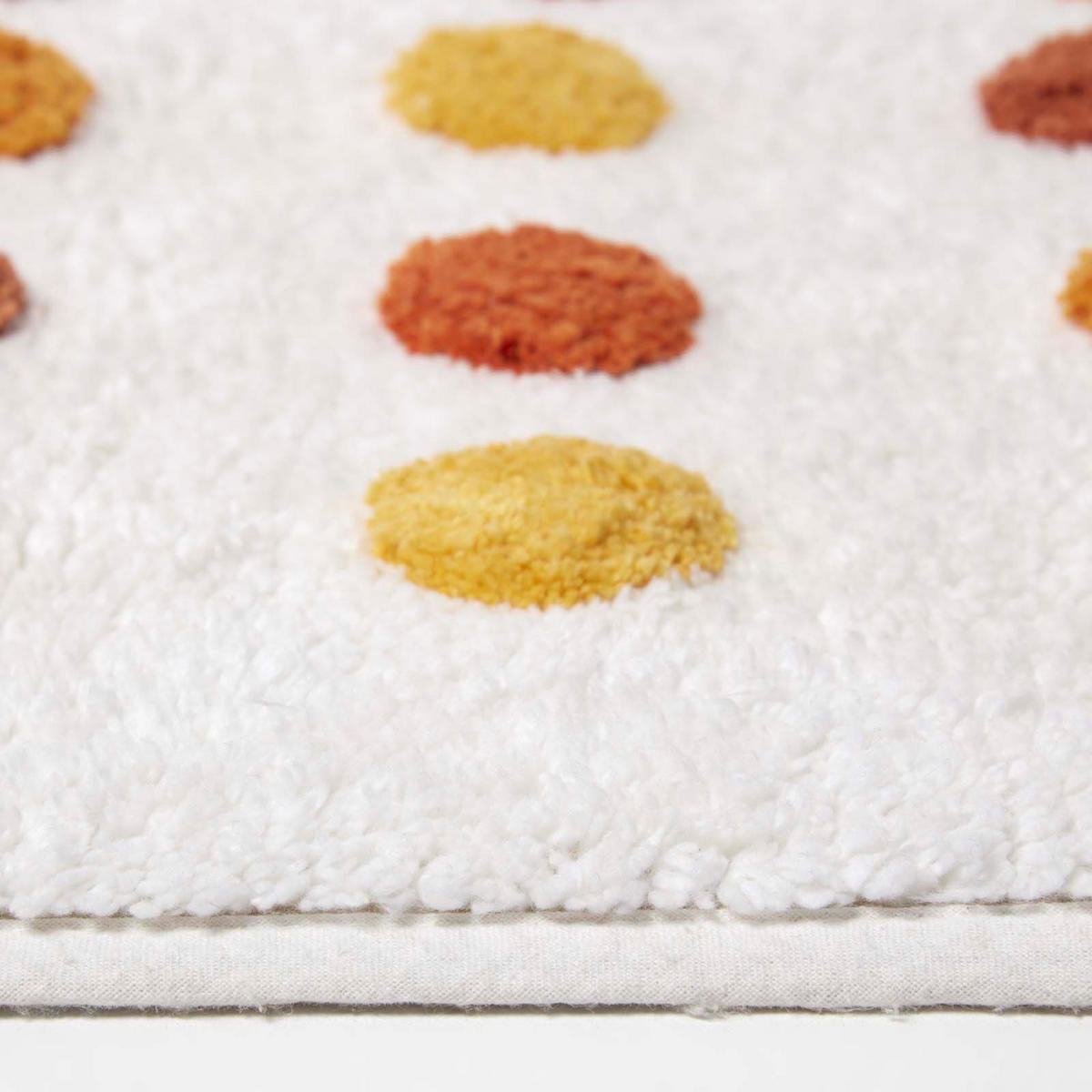 BADEMATTE Punkte 50/80 cm, Baumwolle - Dunkelgelb, Textil (50/80cm) - Homescapes