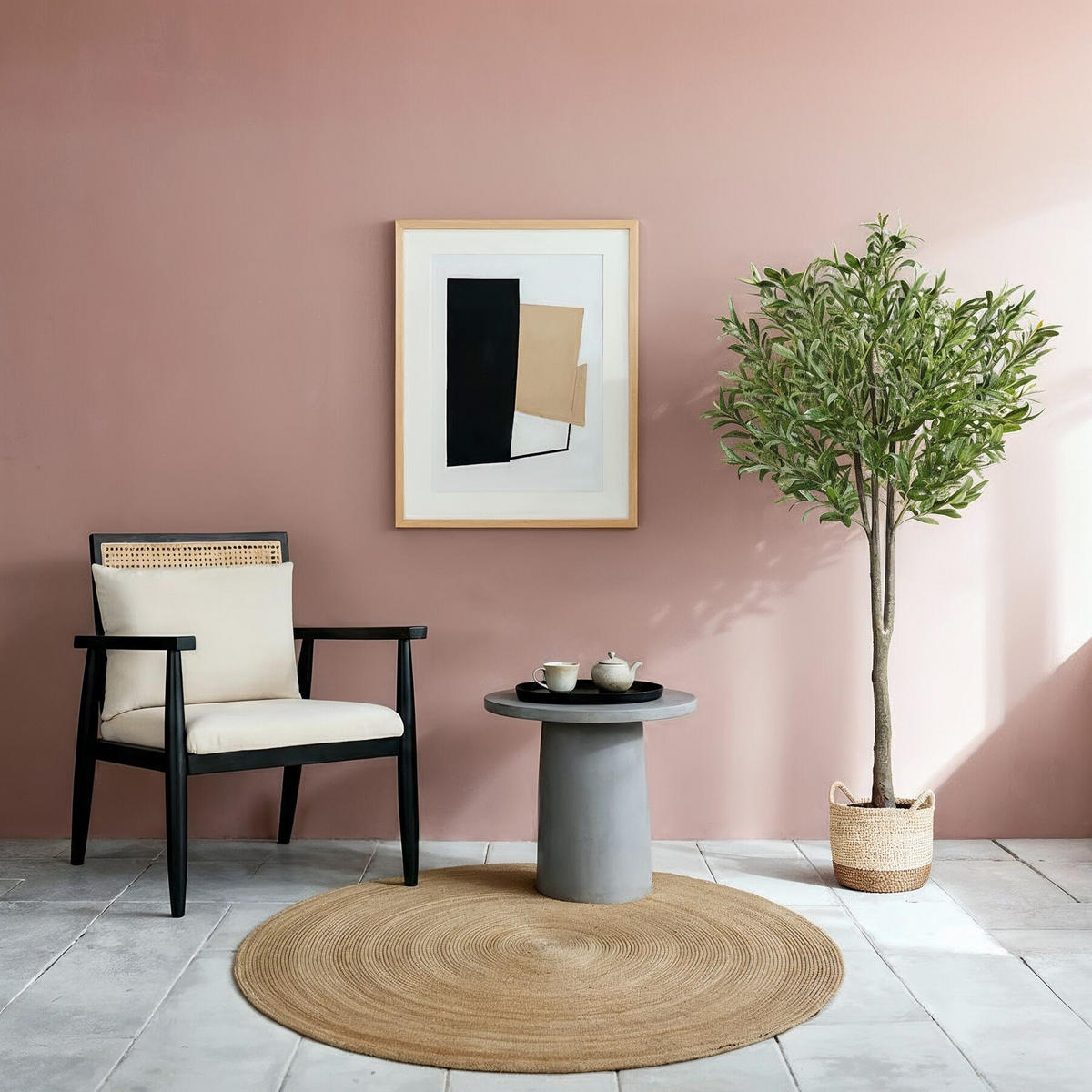 KÜNSTLICHER-OLIVENBAUM Oleand,stabiler Kunststoff-Blumentopf,grün - Grün, Kunststoff (150cm) - tectake