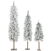 KÜNSTLICHER-WEIHNACHTSBAUM 3er-set mit Schnee 90/120/150 cm mit Metallständer - Grün, Kunststoff (150cm) - HOMCOM