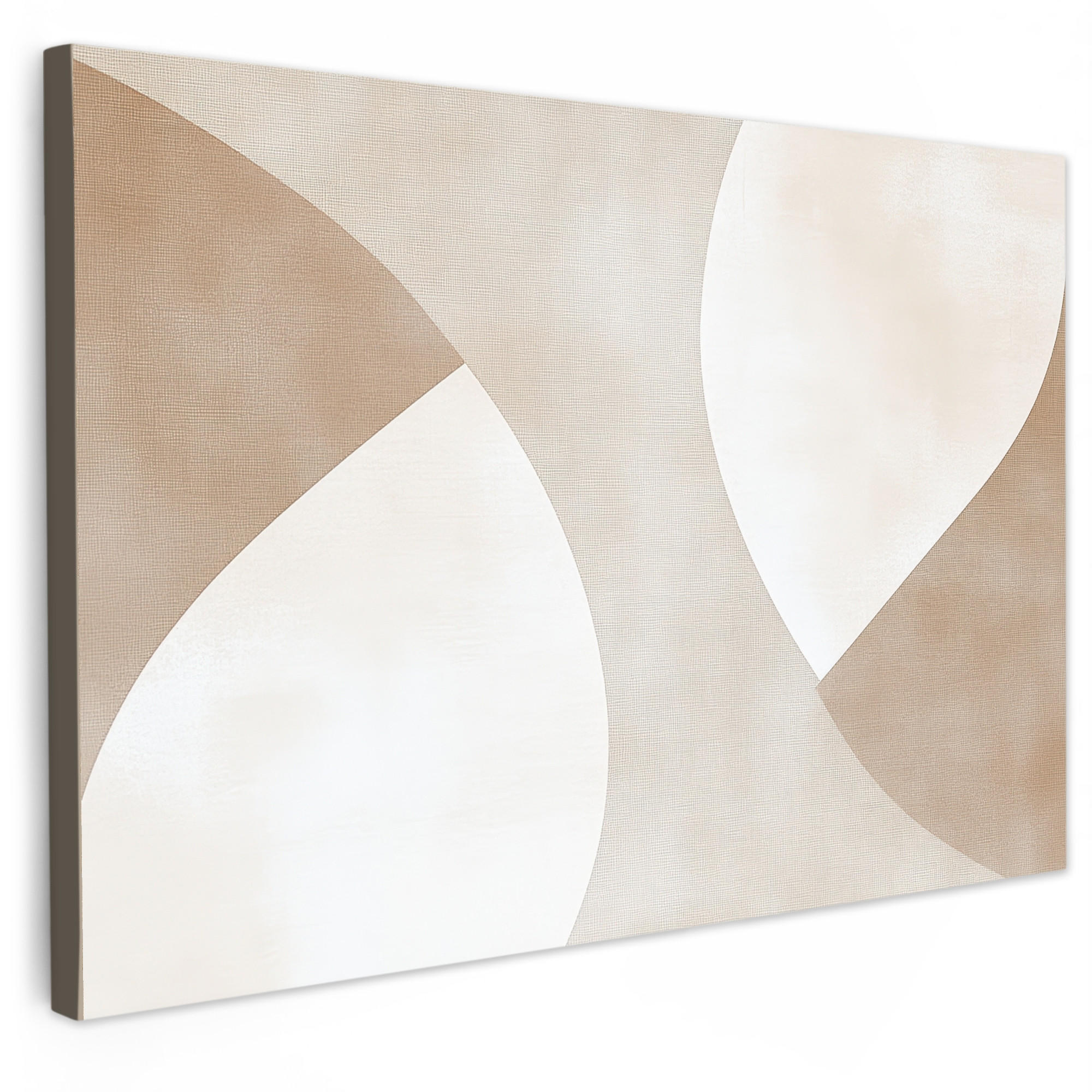 LEINWANDBILD Braun - Japandi - Abstrakt XXL 150x100 cm - Sandfarben, Textil (150/100cm) - MuchoWow