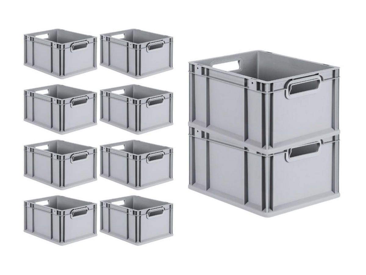 EUROBOX Nextgen Economy Griffe Offen 22x30x40cm 20 Liter - Grau, Kunststoff (30/22/40cm) - PROREGAL
