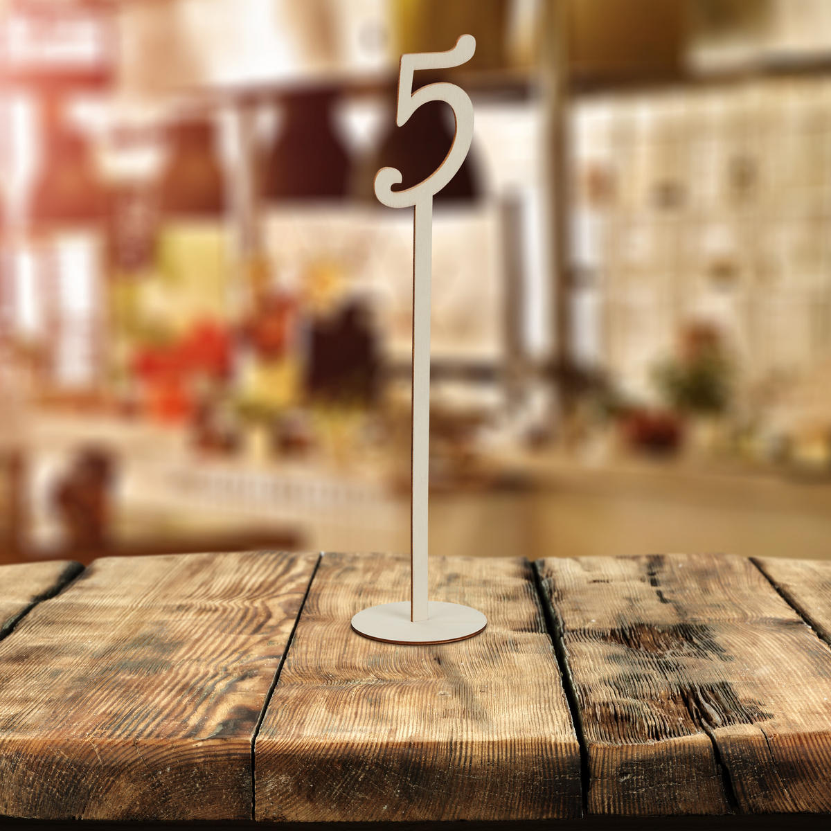 20XČÍSLA stolov - svetlohnedá, drevo (7.5/35/7.5cm) - Relaxdays