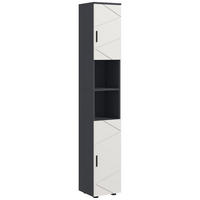 HOCHSCHRANK DE-08483 mit verstellbaren Regalen Hellgrau - Dunkelgrau, Holzwerkstoff (30/183/30cm) - ComfortXL
