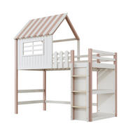 KINDERBETT 90x200 cm Haus rosa - Rosa, Holz (90/200cm) - LEBENLANG