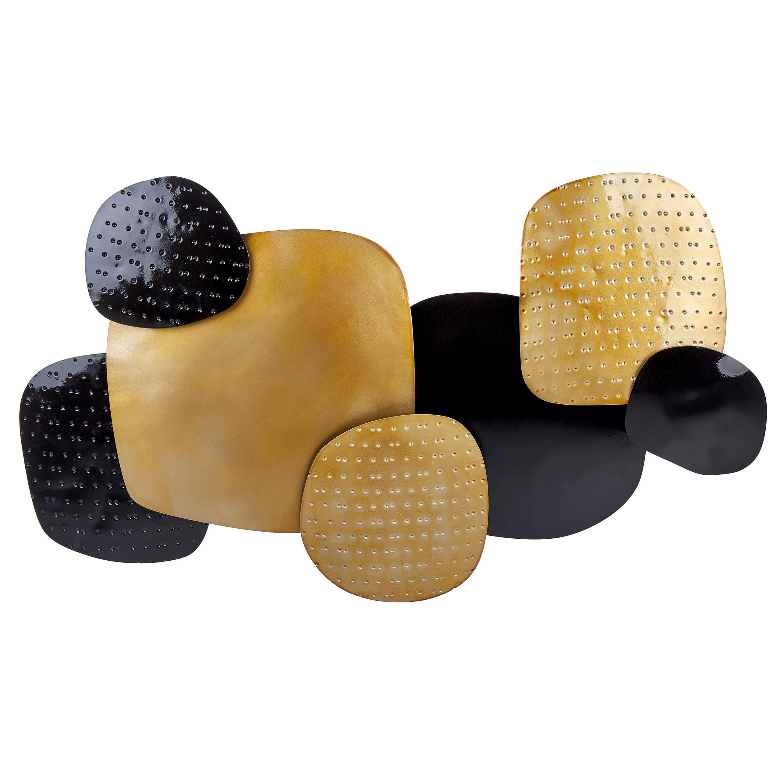 WANDDEKORATION Metall gold/schwarz Hafnium - Schwarz, Metall (80/48/5cm) - Beliani