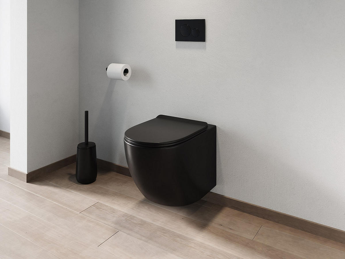 HÄNGE WC - 36 cm x 53.5 cm - keramik - schwarz Javoine - Schwarz, Keramik (36/36/53.5cm) - Vente-Unique