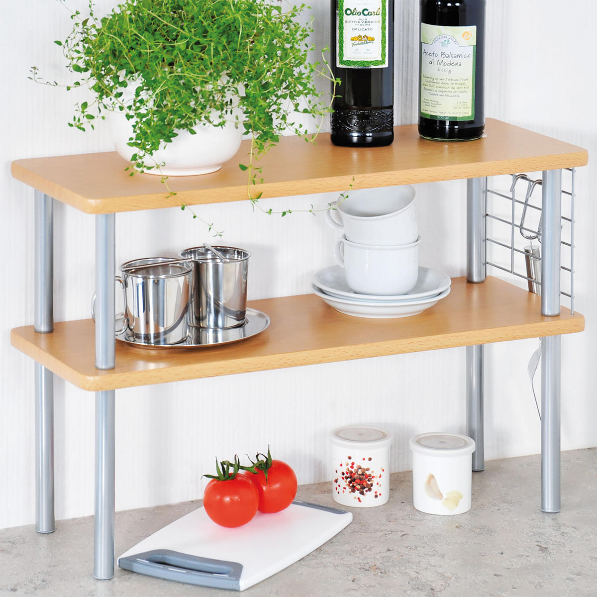 KÜCHENREGAL auf Arbeitsplatte 55/20/38 cm - Braun, Holzwerkstoff (20/38/55cm) - Kesper