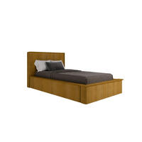 POLSTERBETT SANA 100x200cm Elegantes Polsterbett für modernen Wohnstil , ohne matratze, Currygelb - Currygelb, Holz (100/200cm) - Homesy