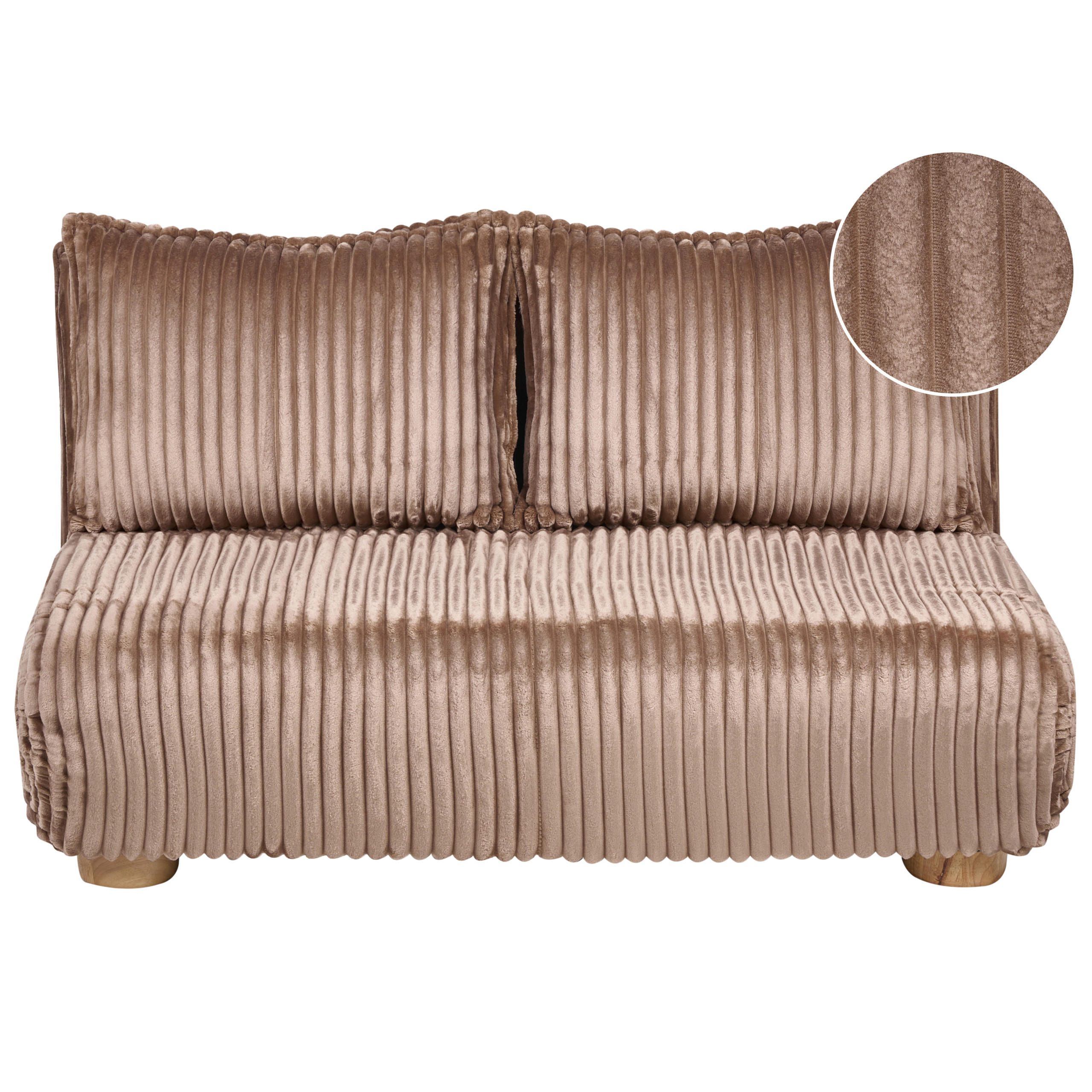 CANAPEA EXTENSIBILĂ cu 2 locuri reps reiat maro deschisă Abisko - maro/negru, material textil (140/80/82cm) - Beliani