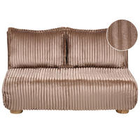 CANAPEA EXTENSIBILĂ cu 2 locuri reps reiat maro deschisă Abisko - maro/negru, material textil (140/80/82cm) - Beliani