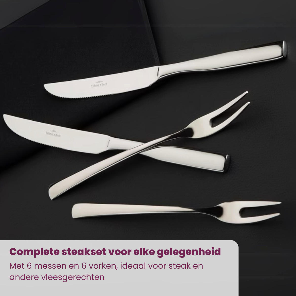 STEAKBESTECK Piemont silber 12-tlg. - Silberfarben, Metall - Villeroy & Boch