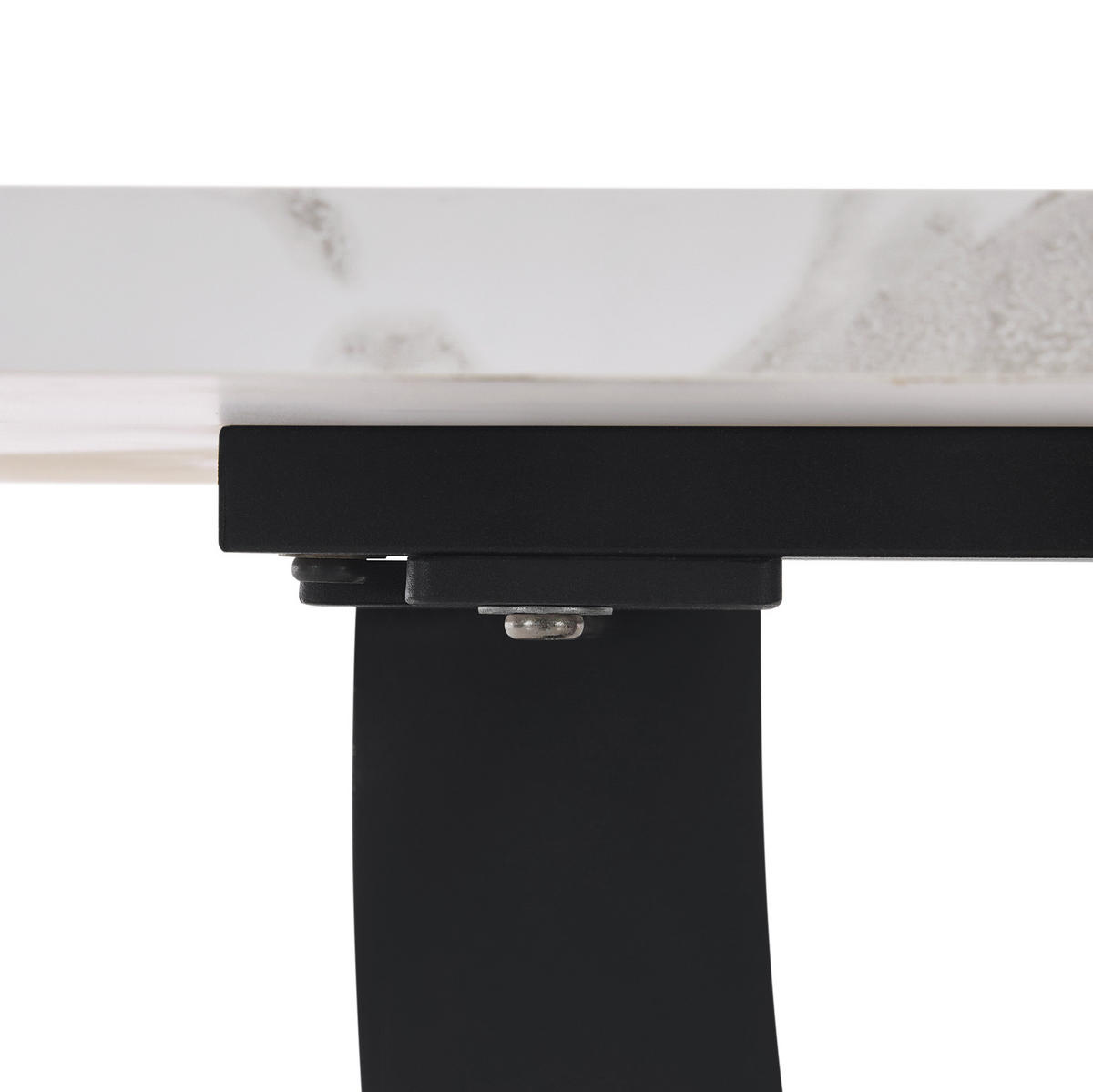ESSTISCH 140/75,5/75 cm Weiß/Schwarz aus MDF und Metall mit verstellbaren Füßen - Weiß, Holzwerkstoff (140/75/75.5cm) - OKMYHOME
