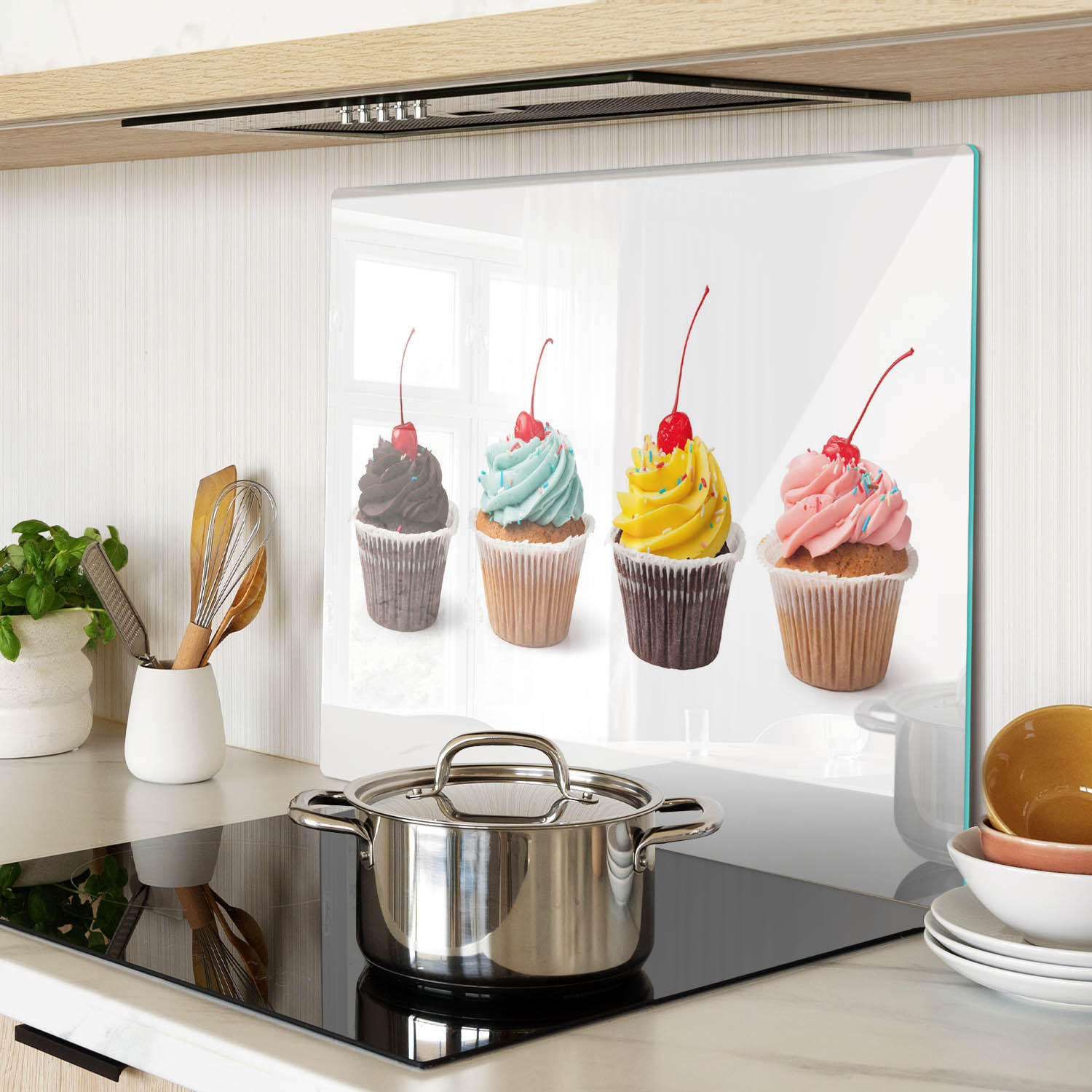 GLASPLATTE 60x52 cm Muffins - Multicolor, Glas (60/0.4/52cm) - TULUP