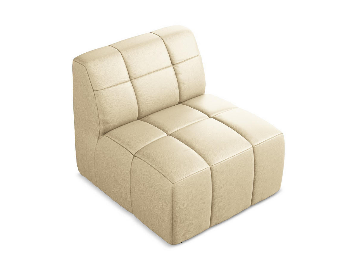 SOFAELEMENT Kunstleder Beige - Beige/Schwarz, Holzwerkstoff/Kunststoff (75/77/90cm) - Makamii