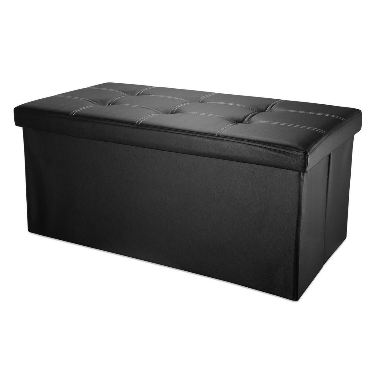 SITZBANK Faltbar Kunstleder (Schwarz) - Schwarz, Karton (78/38/38cm) - Intirilife