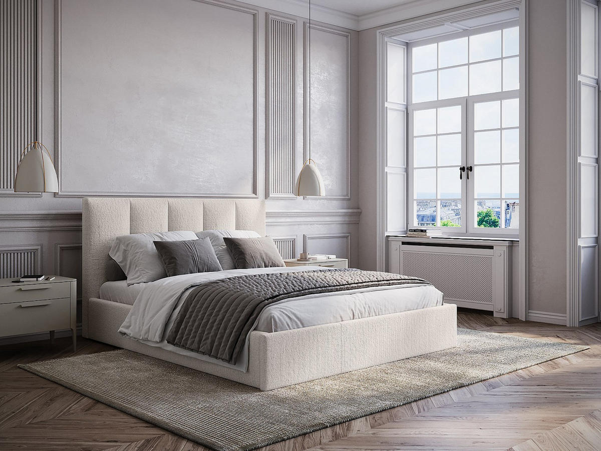 BETT mit Bettkasten - 2 -Sitzer - Polyester - beige - KILACLO - Beige, Textil (203/153cm) - Vente-Unique