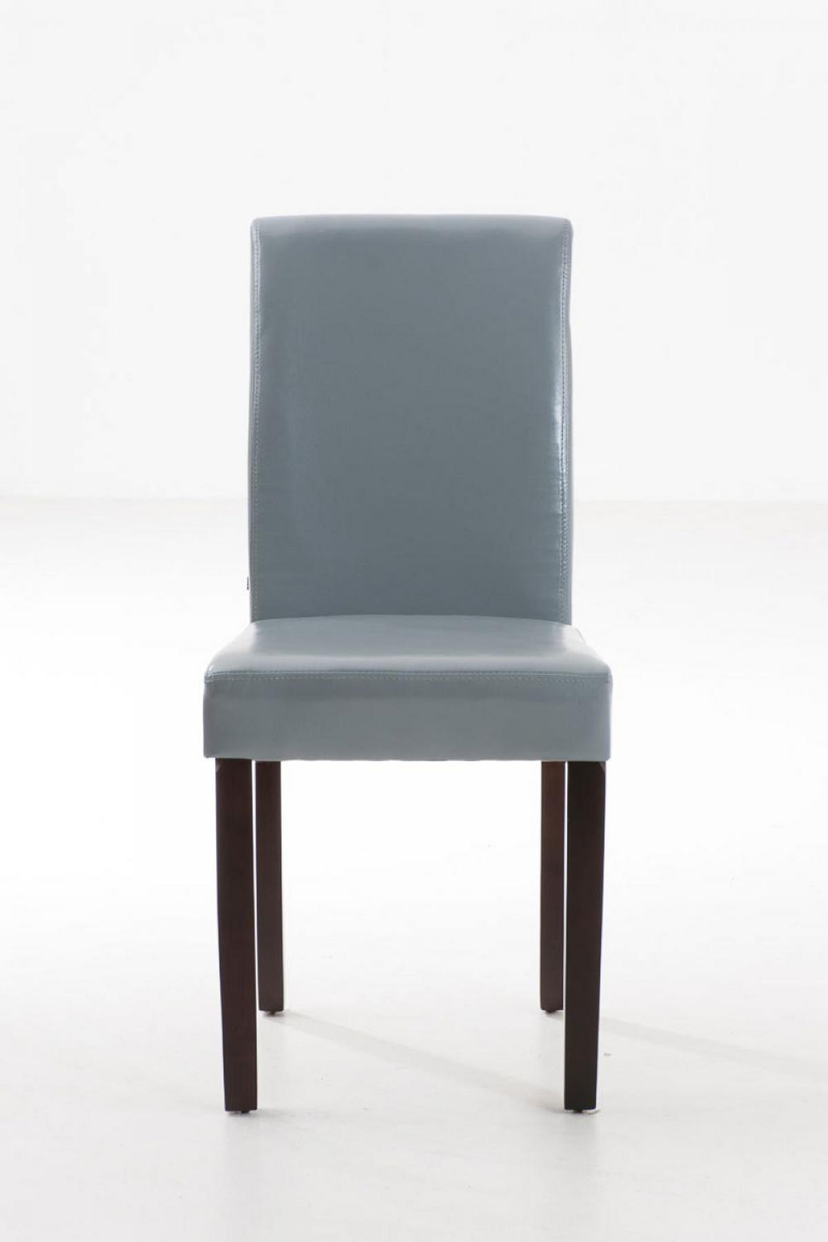 STUHL Lederlook grau - Dunkelbraun/Grau, Holz/Textil (41/91/47cm) - CLP