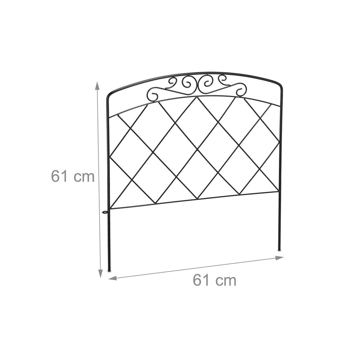 BEETZAUN - Schwarz, Metall (245/61/2cm) - Relaxdays