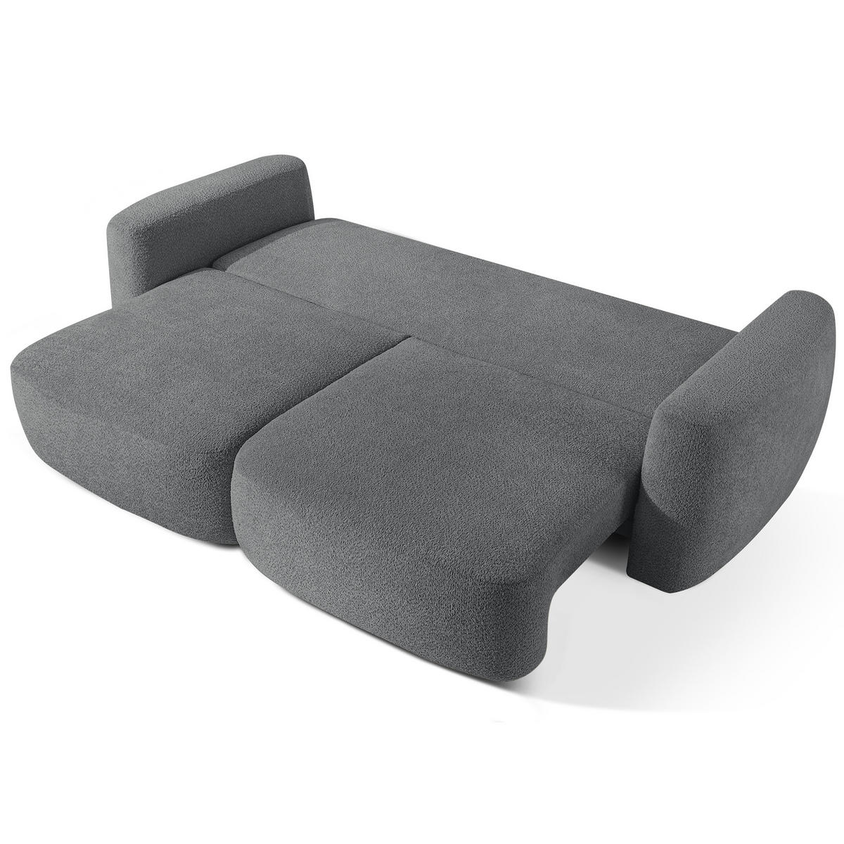 SOFA 3 ELOSA - Dunkelgrau, Holz/Textil (245/85/115cm) - KONSIMO®