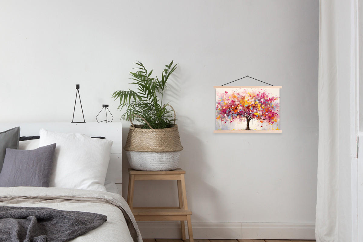 POSTER Aquarell - Baum - Kunst - Abstrakt 60x40 cm - Multicolor, Textil (60/40/0.15cm) - MuchoWow