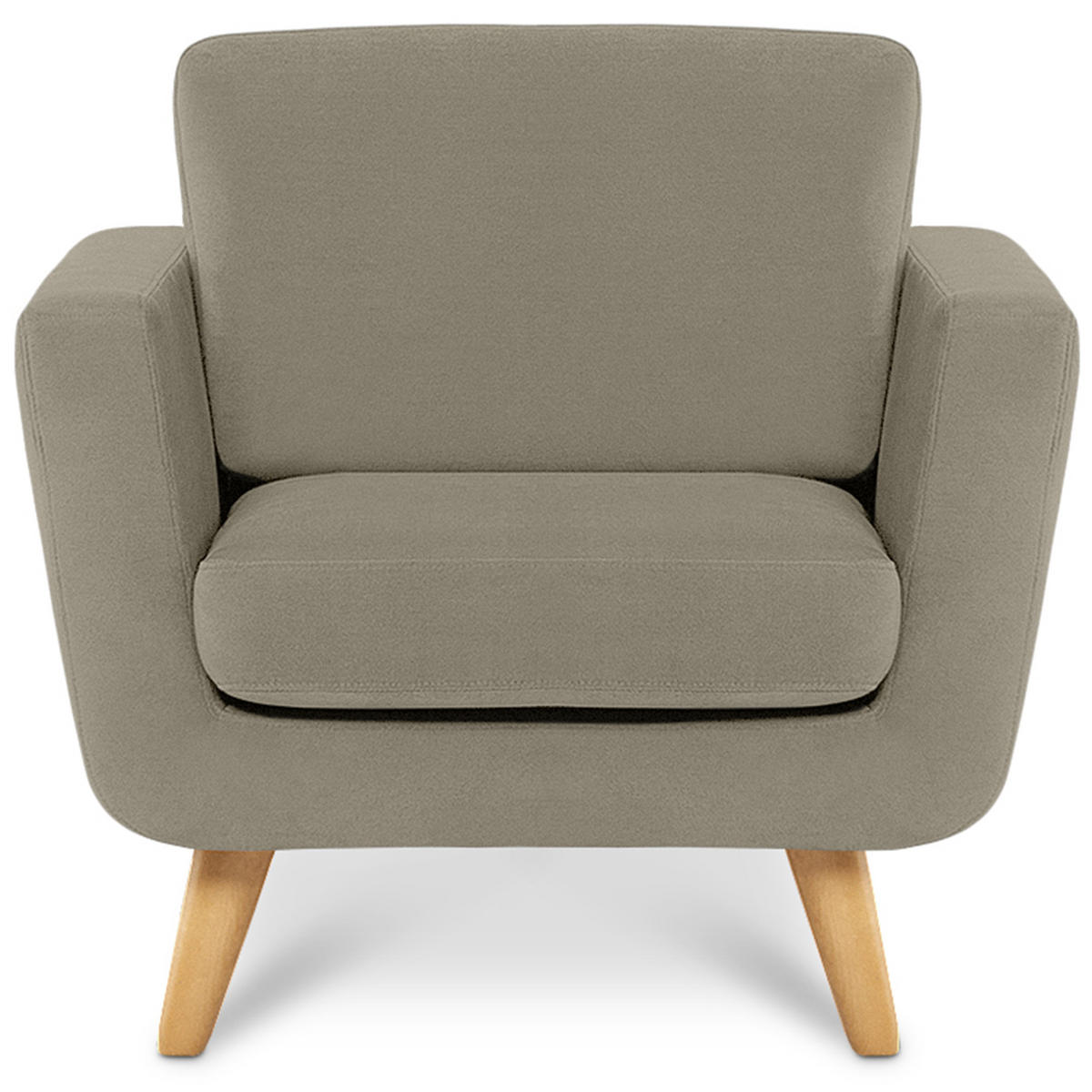 SESSEL TAGIO Massivholz-Beine, Beige - Beige/Braun, Buchenholz/Textil (86/80/88cm) - KONSIMO®