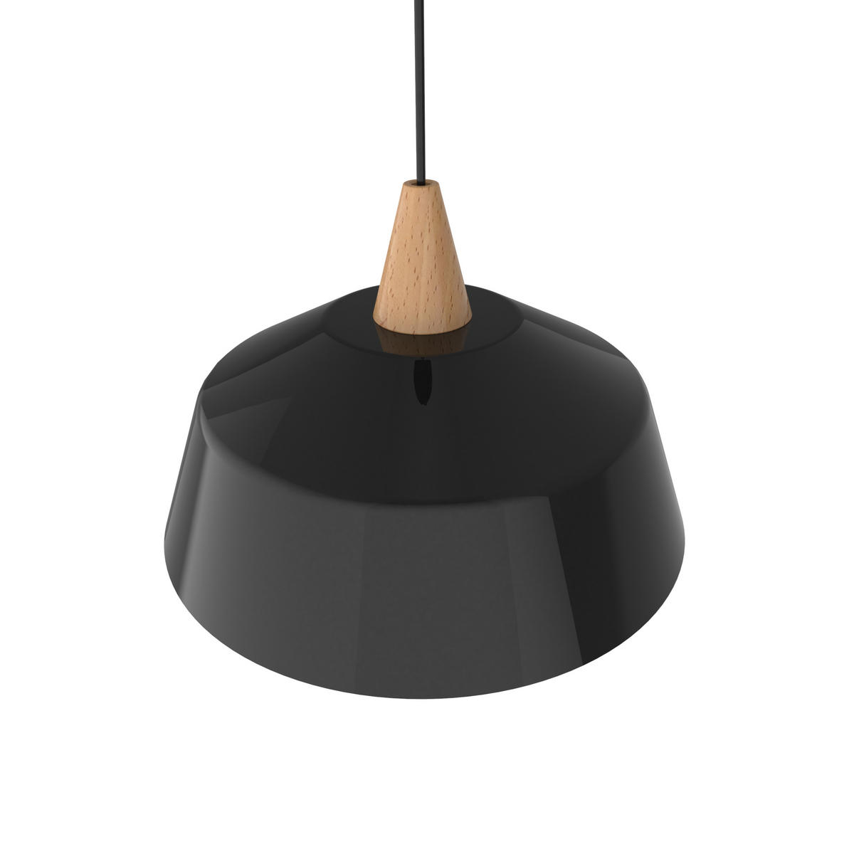 HÄNGELEUCHTE - Schwarz Hochglanz, Metall (35/35/13cm) - Lumicom