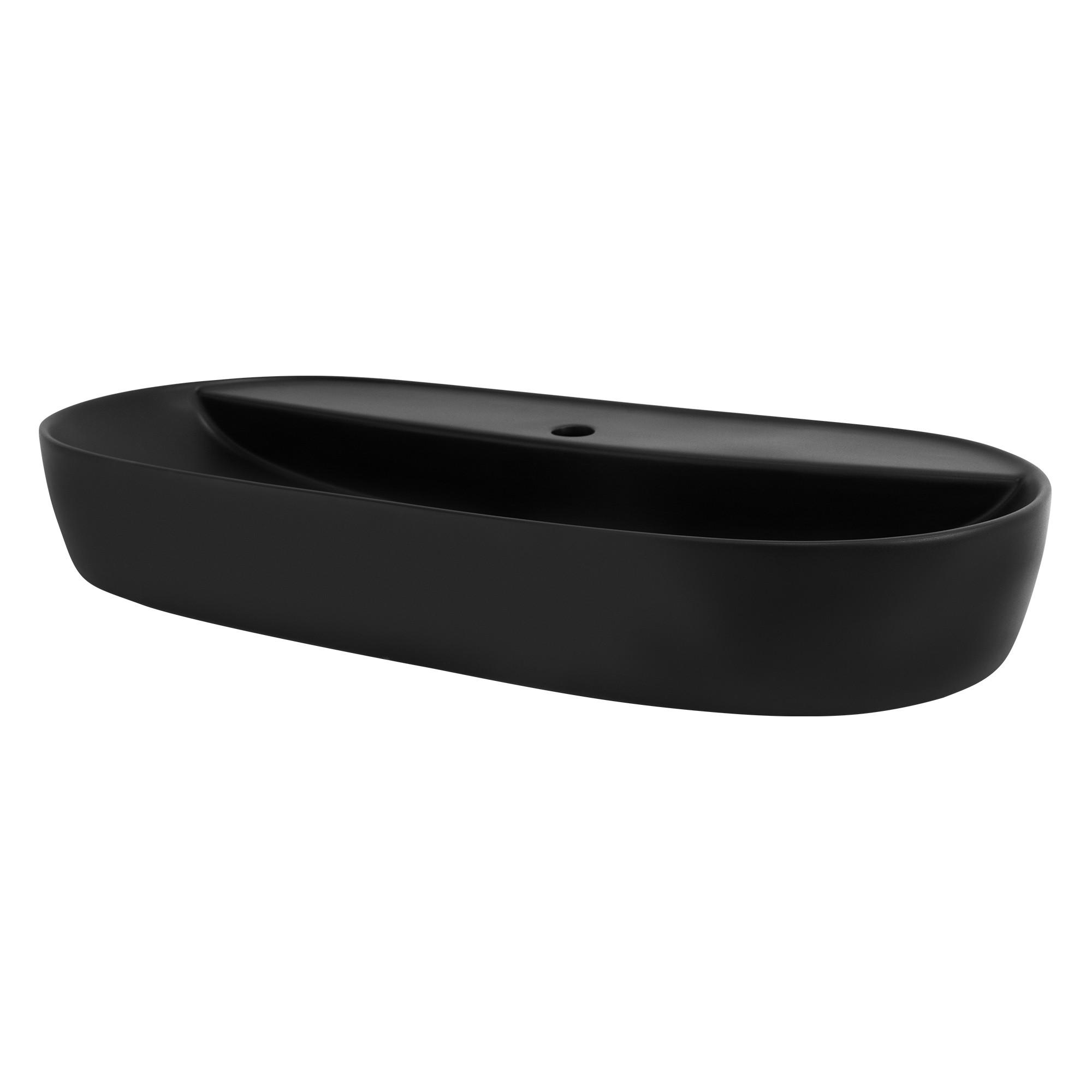 WASCHBECKEN - Schwarz, Keramik (40/12/80cm) - ML-DESIGN