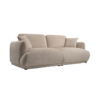 2-SITZER-SOFA Locco Beige, Zweisitzer Sofa - Beige, Holzwerkstoff (206/83/102cm) - Bettso