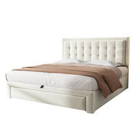 POLSTERBETT 140/190 cm mit hydraulischem Stauraum, 2 Schubladen, höhenverstellbarem Kopfteil und Lattenrost aus Samt, Beige - Beige, Textil (140/190cm) - Redom