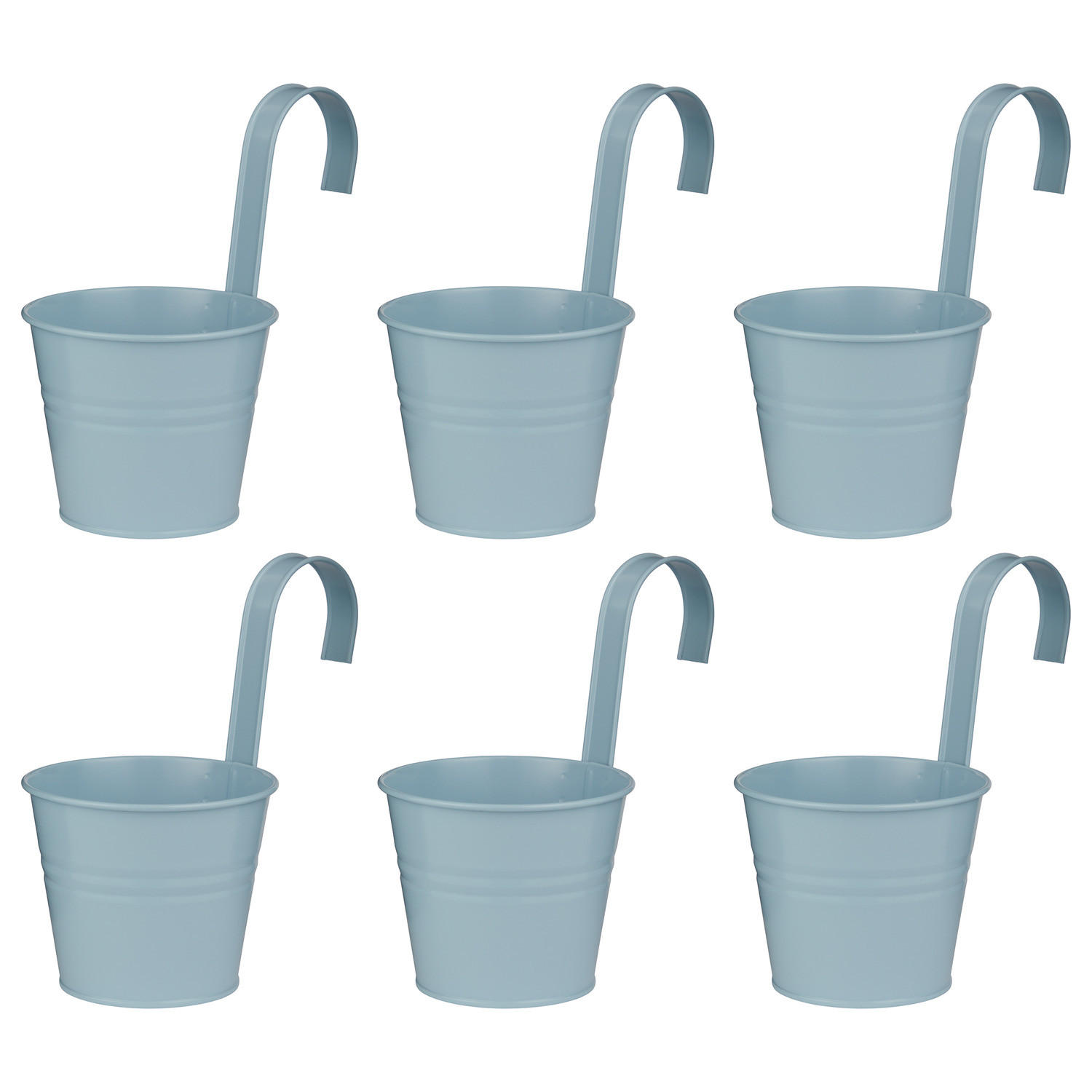 HÄNGETOPF (6er Set) Zinc - Hellblau, Metall (13cm) - Butlers
