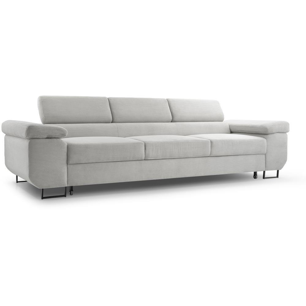 Beautysofa 3-Sitzersofa Hellgrau 274x90x98 cm
