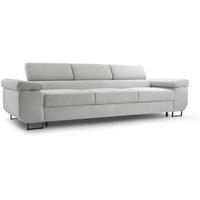 3-SITZERSOFA mit Schlaffunktion Navio hellgrau - Hellgrau/Schwarz, Textil (274/90/98cm) - Beautysofa