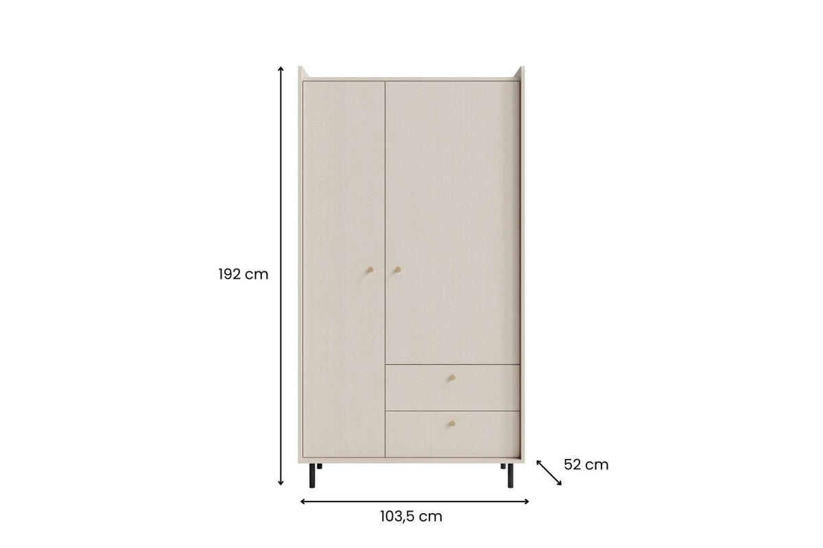 SCHLAFZIMMER Set 3-tlg. – GRANDE System – Beige - Beige, Holzwerkstoff (193.5/91/42cm) - hi-markt