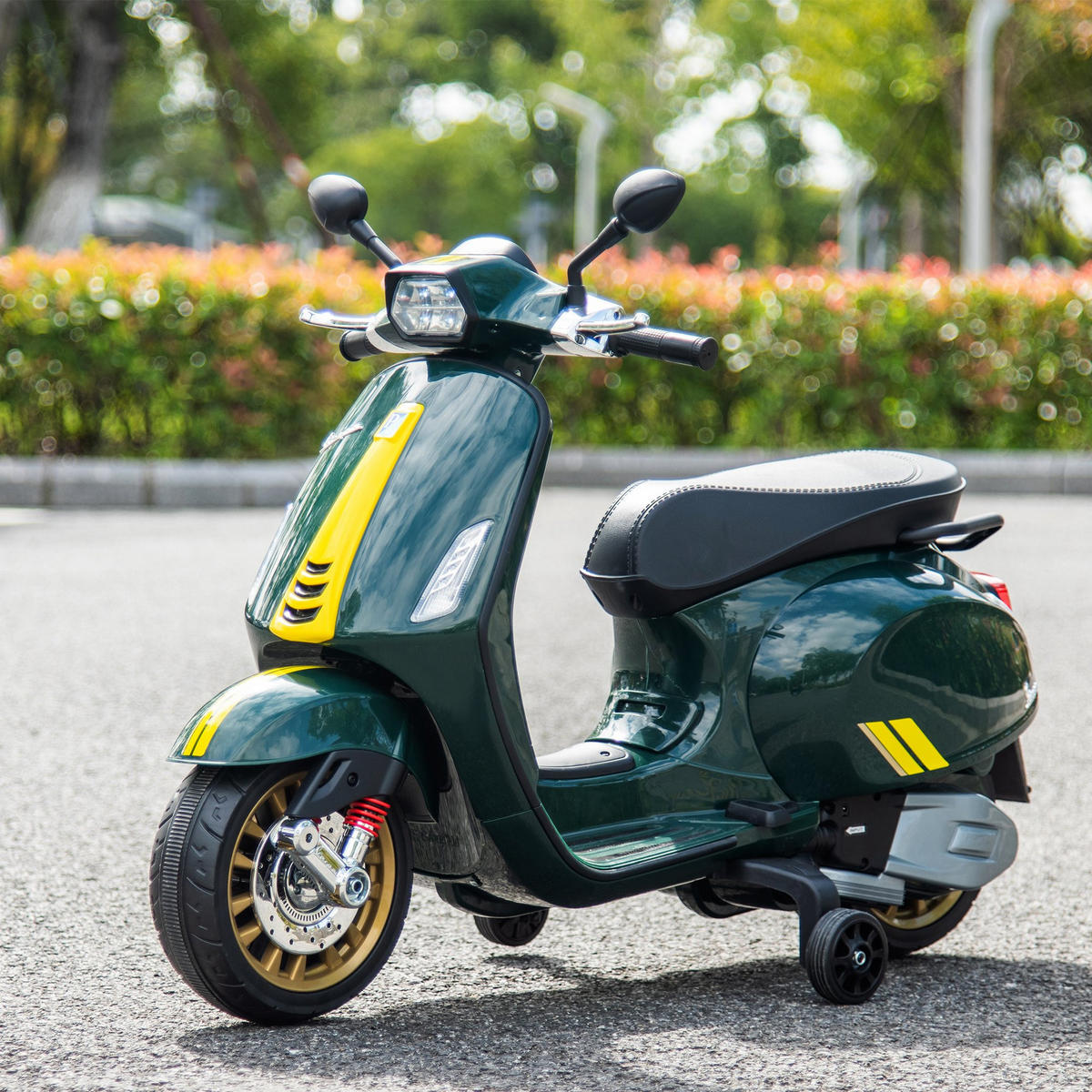 KINDER Elektro-Motorrad - Dunkelgrün, Kunststoff/Metall (107/47/73cm) - AIYAPLAY