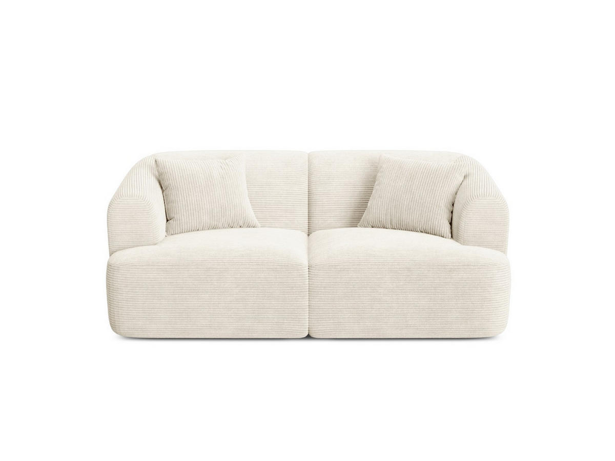 MODULARES-SOFA Campi aus Cord elfenbein 2 Sitzplätze - Ecru, Textil (90/70/180cm) - Cosmopolitan Design