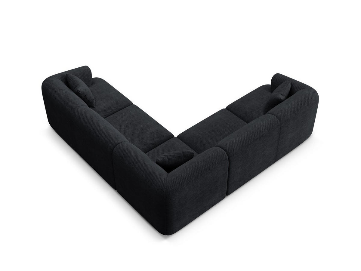 SYMMETRISCHES-MODULARES-ECKSOFA Campi aus Cord schwarz 6 Sitzplätze - Schwarz, Textil (255/255cm) - Cosmopolitan Design