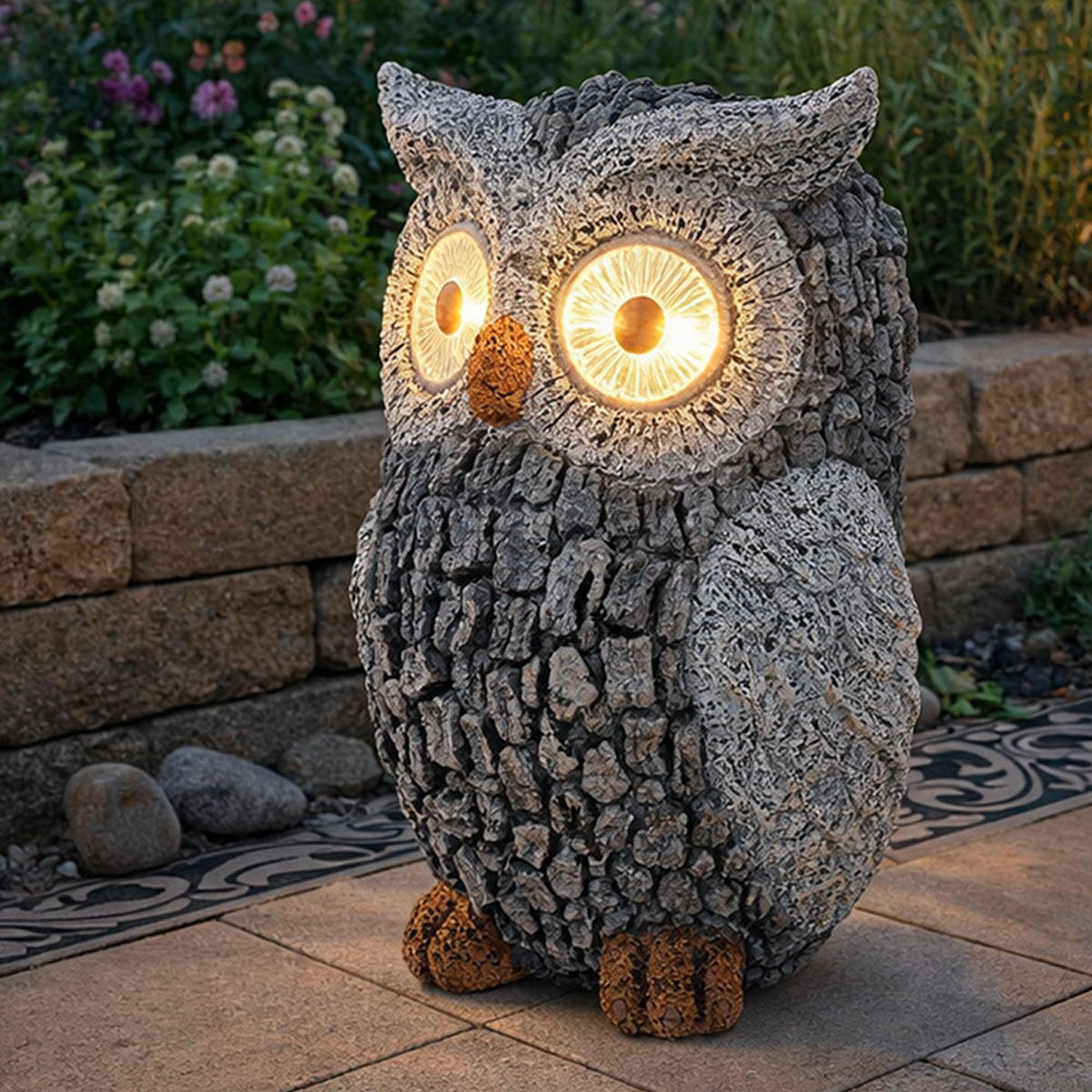 LED AUSSENLEUCHTE Steinoptik Grau 2er Set - Grau, Kunststoff (13.5/11.5/19.5cm)