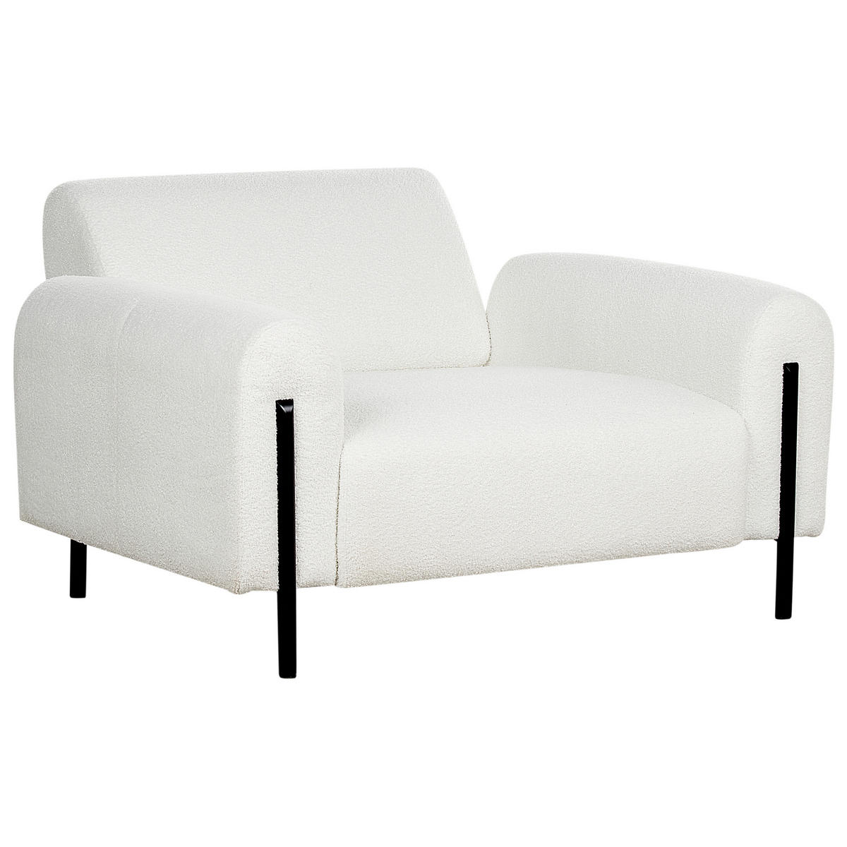 SESSEL Weiß Askim - Schwarz/Weiß, Textil (123/79/95cm) - Beliani