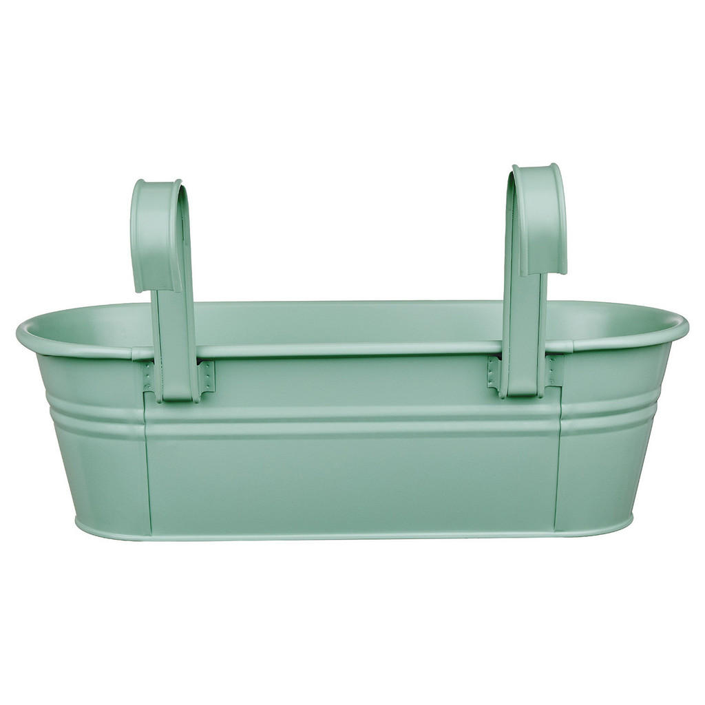 Thumbnail - Butlers Hängetopf, Pastellgrün, Metall, 50x15x20 cm, Gartenzubehör, Blumentöpfe