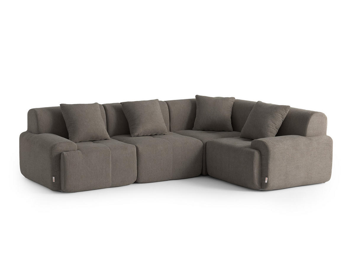 ECKSOFA Chenille Aschbraun - Braun, Textil (260/185cm) - MILYsofa