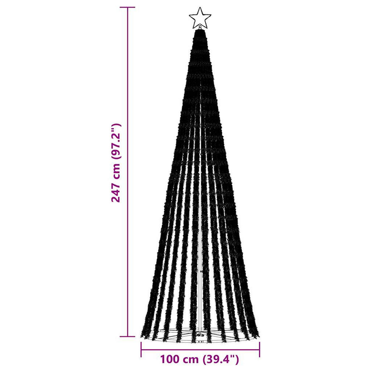 WEIHNACHTSBAUM LED 247 Cm Weiss Metall - Weiß, Metall (247cm) - vidaXL