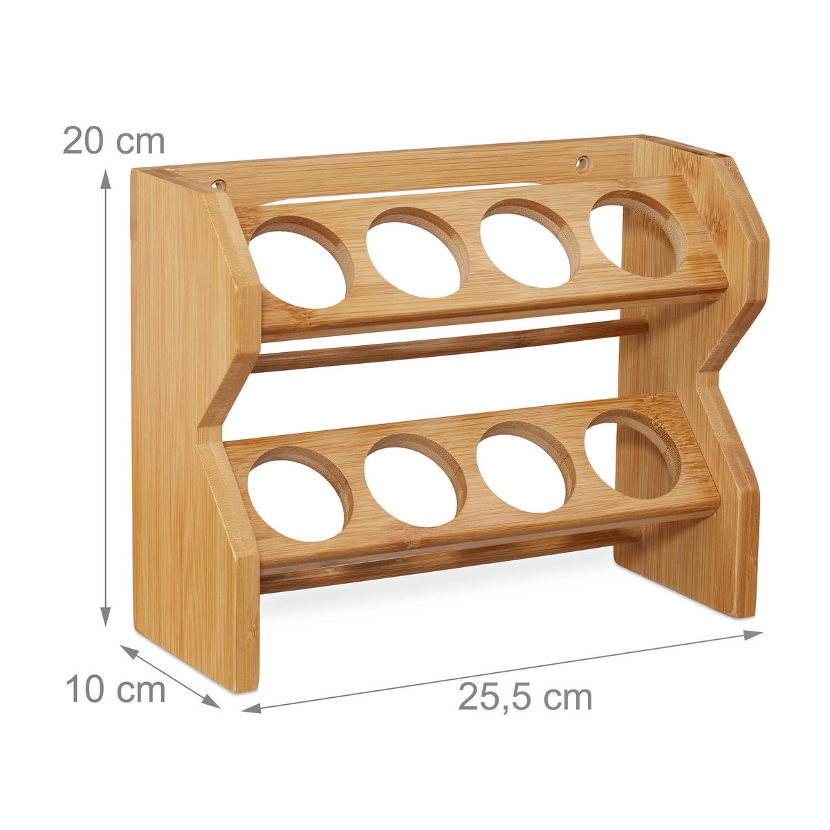GEWÜRZREGAL - Hellbraun, Glas/Holz (25.5/20/10cm) - Relaxdays