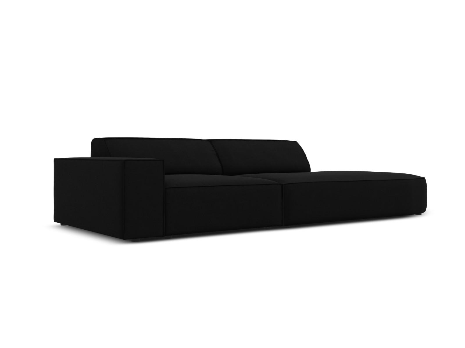 RECHTES-SOFA Jodie aus Samt schwarz 3 Sitzplätze - Schwarz, Textil (102/70/262cm) - Micadoni