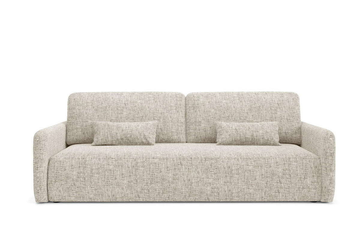 SCHLAFSOFA mit Bettkasten Hellgrau - Hellgrau/Schwarz, Holz/Holzwerkstoff (217/86/102cm) - Furnisell