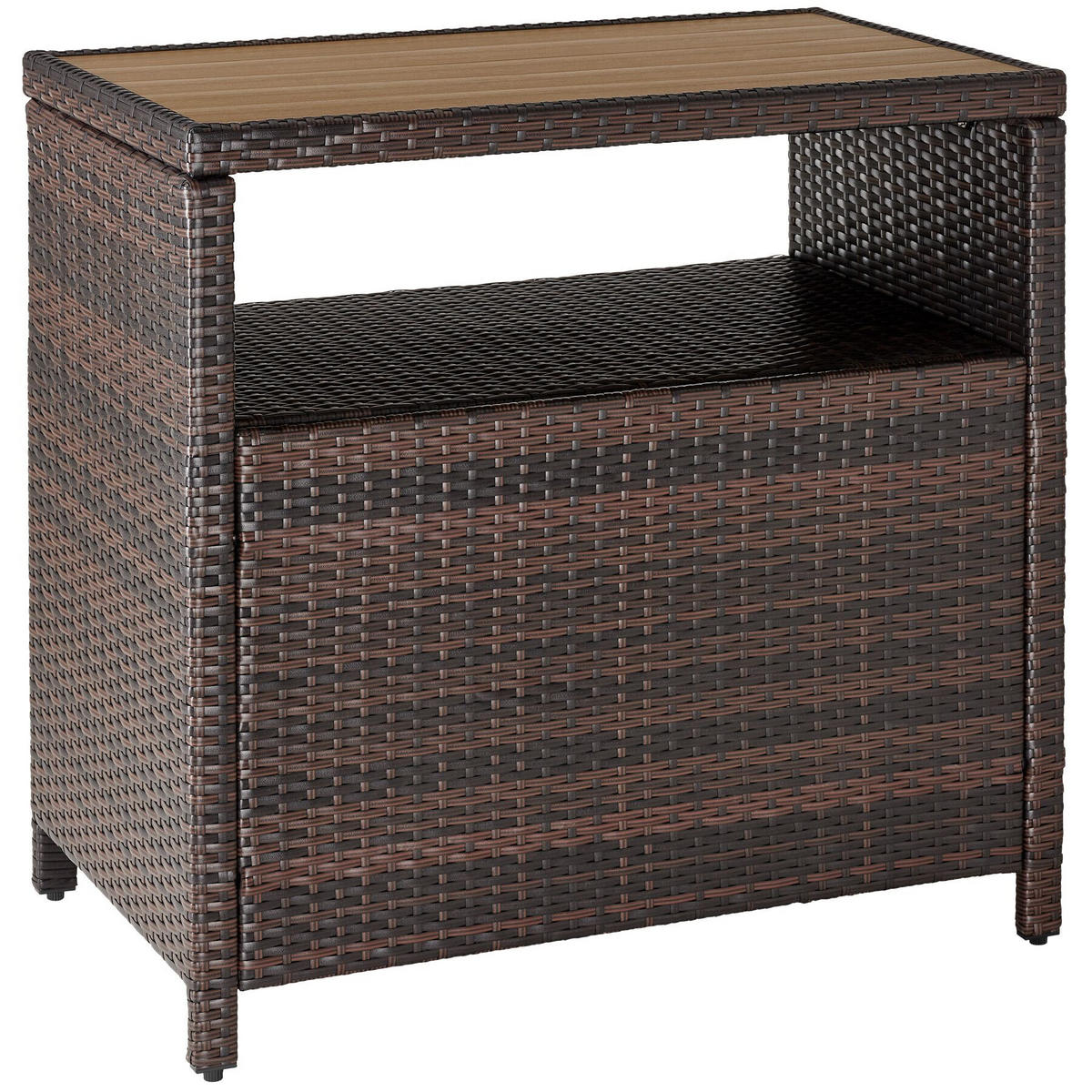 GARTENSCHRANK Monscia, höhenverstellbare Füße, 90 x 55,5 x 87 cm, braun - Braun, Kunststoff (90/97/55.5cm) - tectake