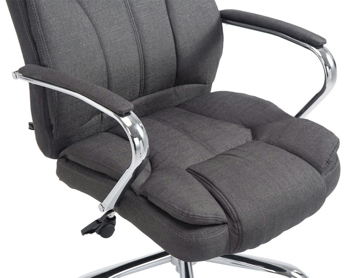 BÜROSTUHL JUBEL Stoff 115x62x70 Dunkelgrau Stoff Metall - Dunkelgrau, Textil/Metall (62/115/70cm) - DELUKE
