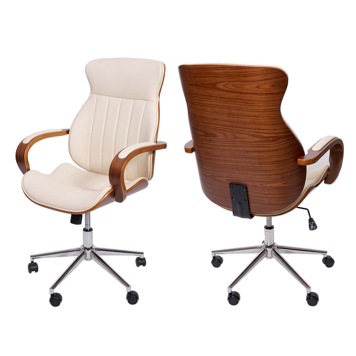 BÜROSTUHL Cremeweiß - Weiß, Holz (63/109/64cm) - MCW
