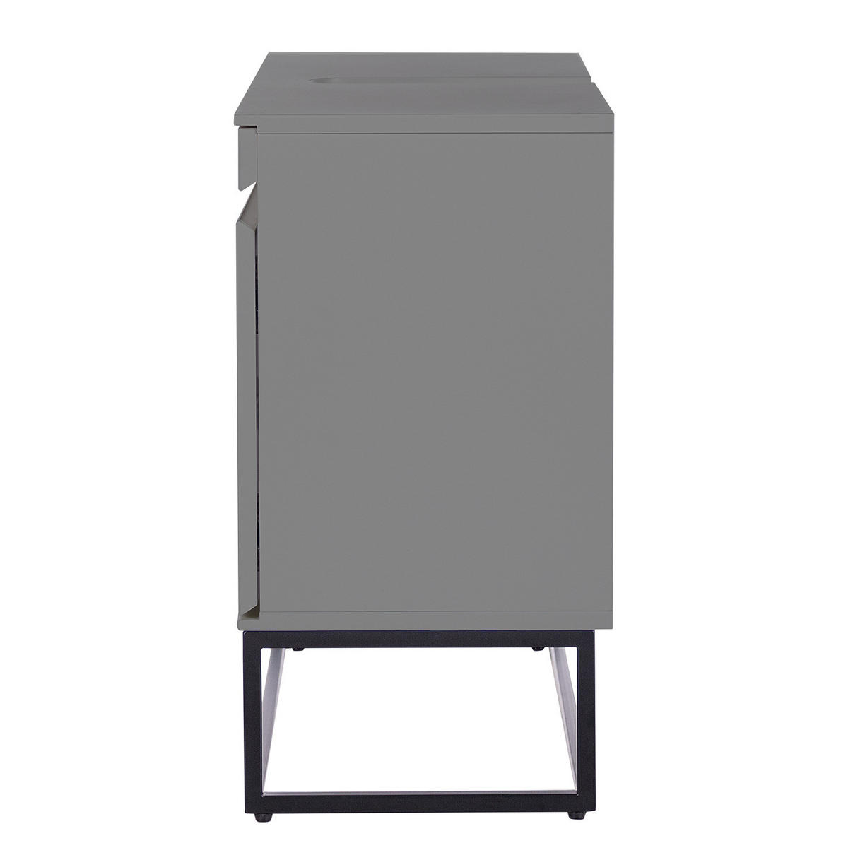 WASCHBECKENUNTERSCHRANK - Dunkelgrau/Schwarz, Holzwerkstoff/Metall (80/57/30cm) - home24