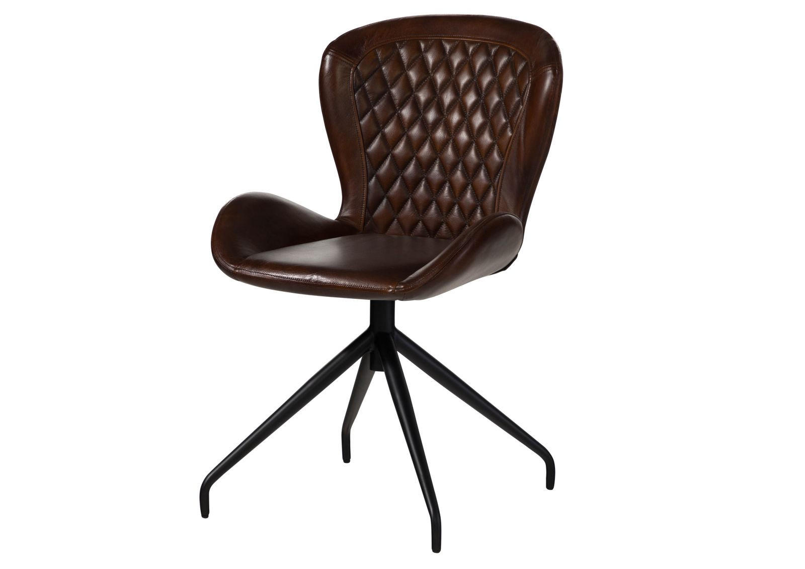 STUHL Echtleder (Büffel) 61 x 52 x 86 cm braun IRON LABEL #112 - Braun, Leder (61/86/52cm) - Massivmoebel24